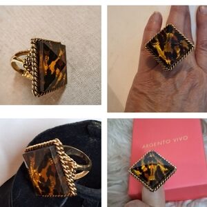 Betsey Johnson Rare Vintage Bold Leopard Statement Ring7-  7.5